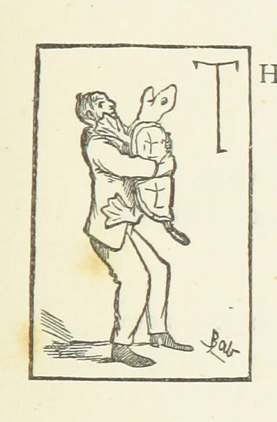 An illustration from Fifty “Bab” Ballads ... [Selected from “Bab Ballads” and “More Bab Ballads.”] With illustrations by the author, 1881, leaf 247