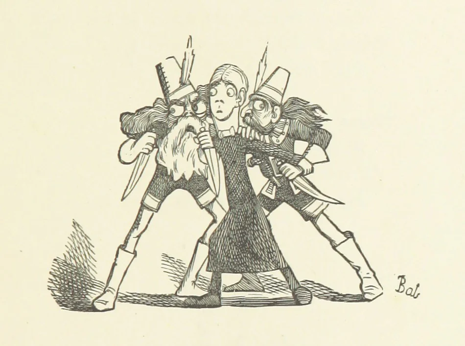 An illustration from Fifty “Bab” Ballads ... [Selected from “Bab Ballads” and “More Bab Ballads.”] With illustrations by the author, 1881, leaf 25