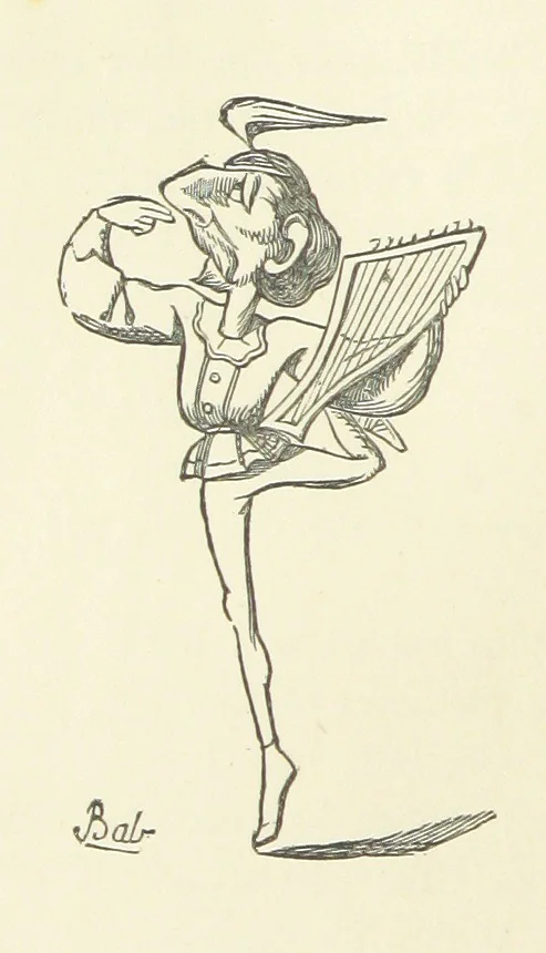 An illustration from Fifty “Bab” Ballads ... [Selected from “Bab Ballads” and “More Bab Ballads.”] With illustrations by the author, 1881, leaf 32