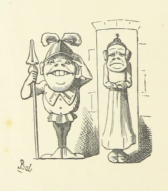An illustration from Fifty “Bab” Ballads ... [Selected from “Bab Ballads” and “More Bab Ballads.”] With illustrations by the author, 1881, leaf 36