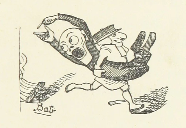 An illustration from Fifty “Bab” Ballads ... [Selected from “Bab Ballads” and “More Bab Ballads.”] With illustrations by the author, 1881, leaf 47
