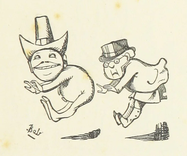 An illustration from Fifty “Bab” Ballads ... [Selected from “Bab Ballads” and “More Bab Ballads.”] With illustrations by the author, 1881, leaf 55