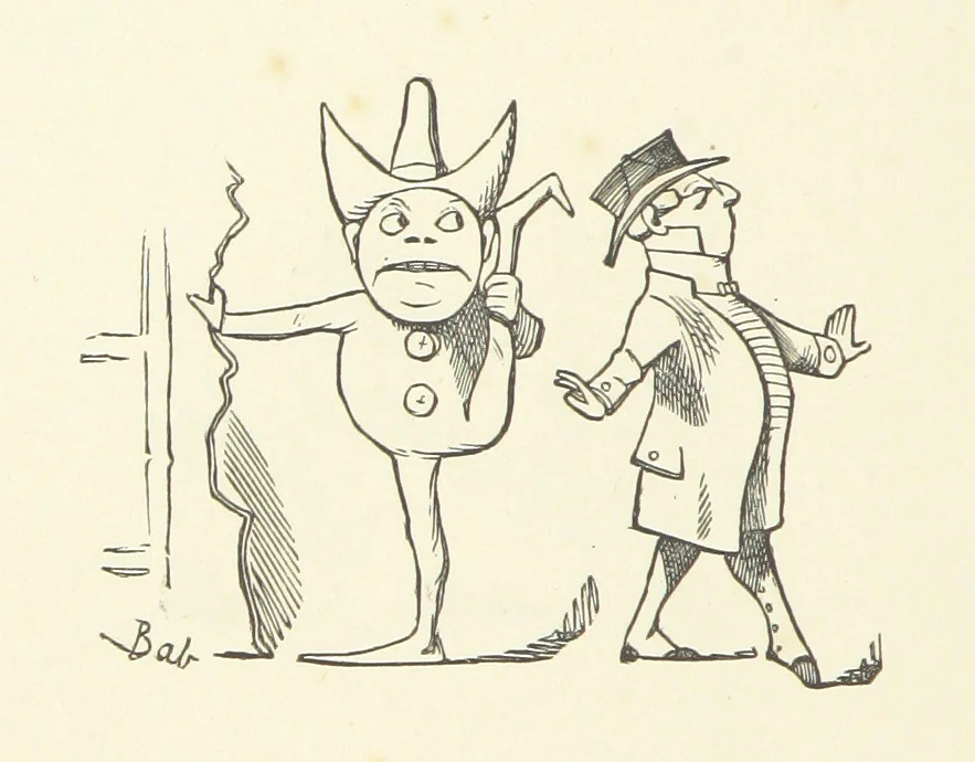An illustration from Fifty “Bab” Ballads ... [Selected from “Bab Ballads” and “More Bab Ballads.”] With illustrations by the author, 1881, leaf 56