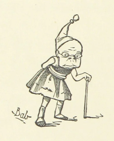 An illustration from Fifty “Bab” Ballads ... [Selected from “Bab Ballads” and “More Bab Ballads.”] With illustrations by the author, 1881, leaf 62