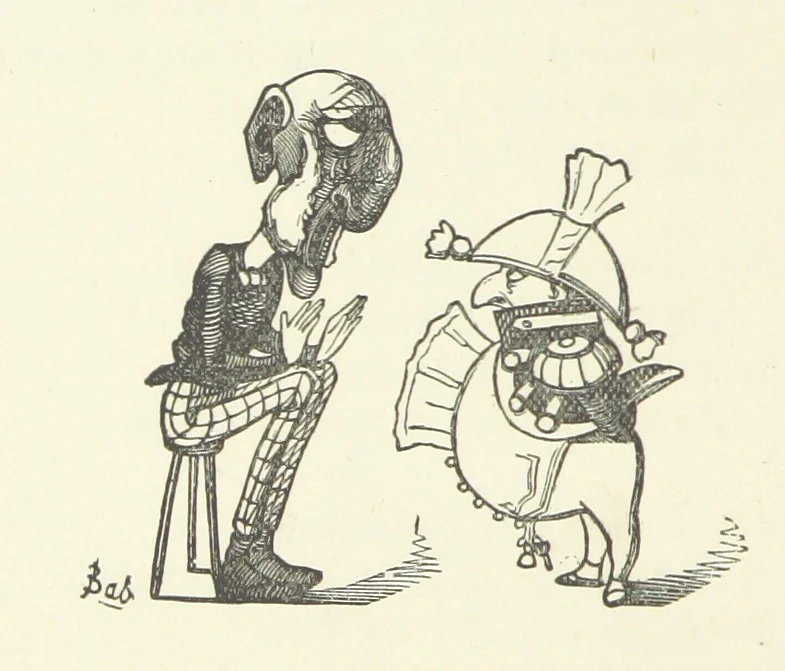 An illustration from Fifty “Bab” Ballads ... [Selected from “Bab Ballads” and “More Bab Ballads.”] With illustrations by the author, 1881, leaf 66