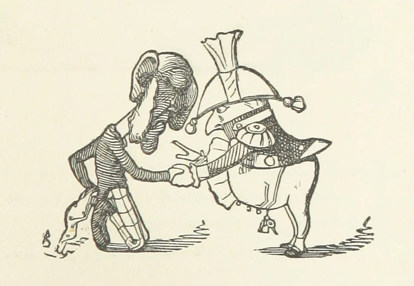 An illustration from Fifty “Bab” Ballads ... [Selected from “Bab Ballads” and “More Bab Ballads.”] With illustrations by the author, 1881, leaf 67