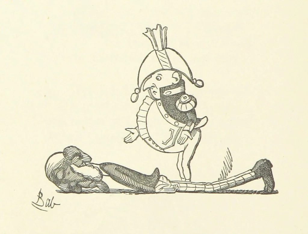 An illustration from Fifty “Bab” Ballads ... [Selected from “Bab Ballads” and “More Bab Ballads.”] With illustrations by the author, 1881, leaf 68