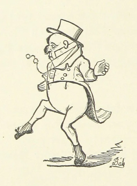 An illustration from Fifty “Bab” Ballads ... [Selected from “Bab Ballads” and “More Bab Ballads.”] With illustrations by the author, 1881, leaf 76