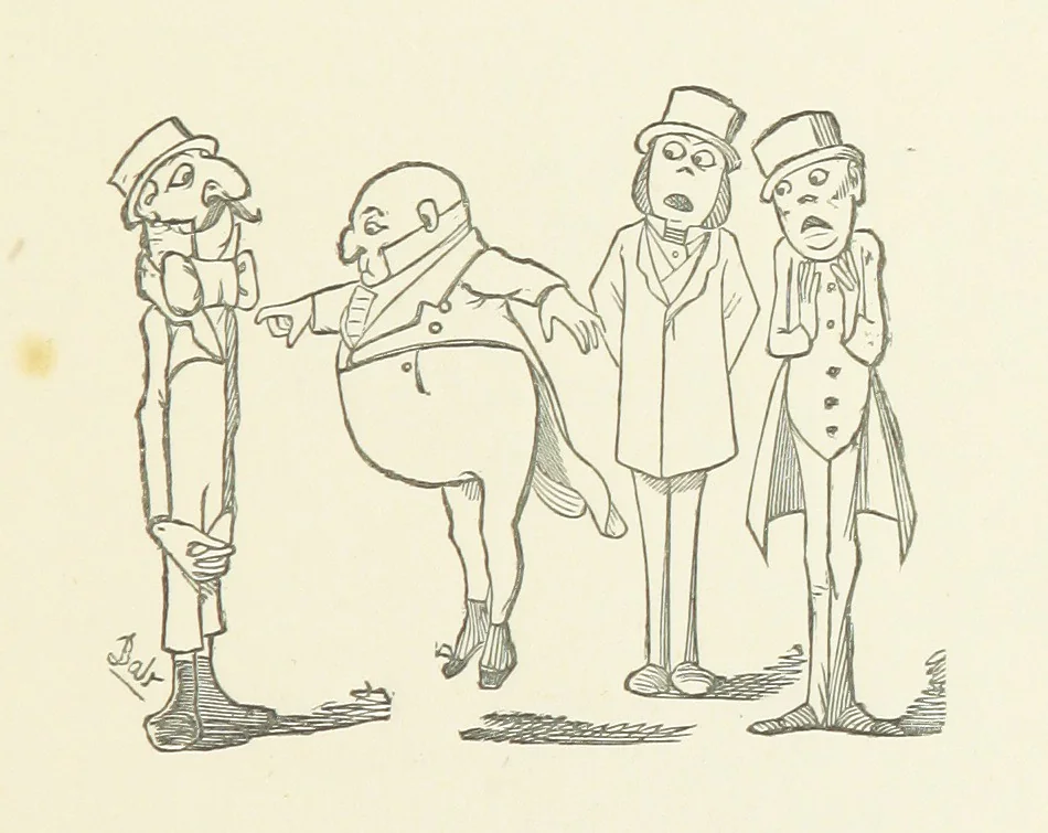 An illustration from Fifty “Bab” Ballads ... [Selected from “Bab Ballads” and “More Bab Ballads.”] With illustrations by the author, 1881, leaf 79