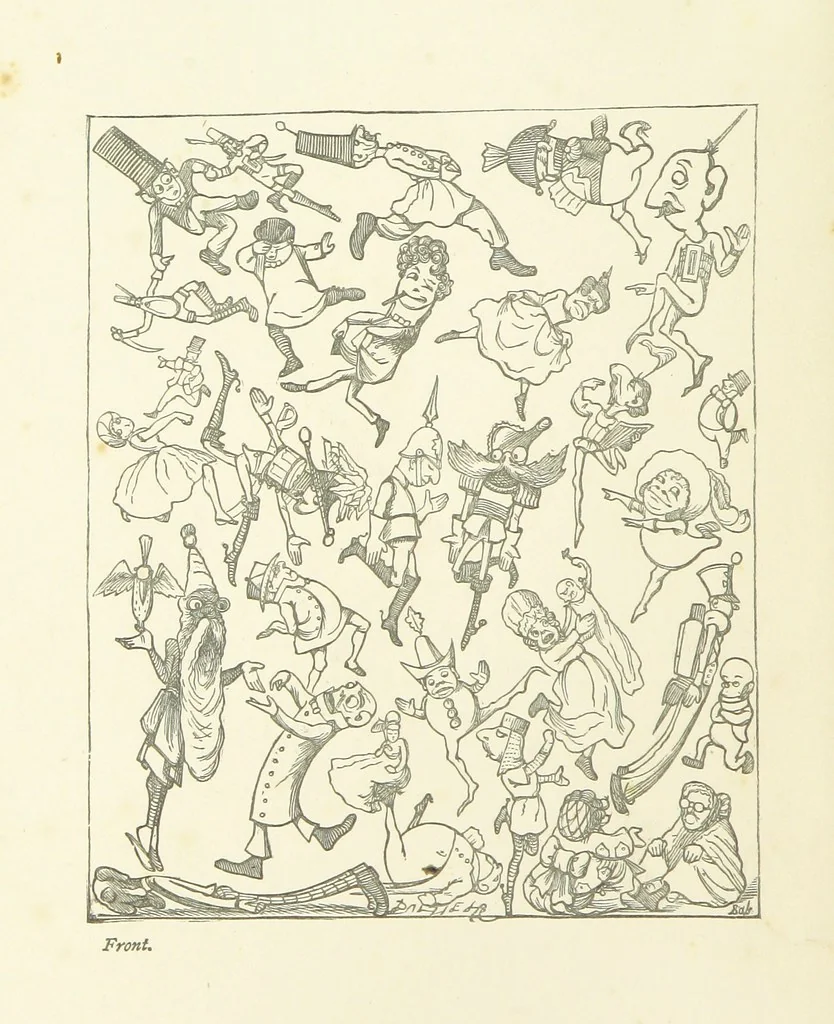 An illustration from Fifty “Bab” Ballads ... [Selected from “Bab Ballads” and “More Bab Ballads.”] With illustrations by the author, 1881, leaf 8