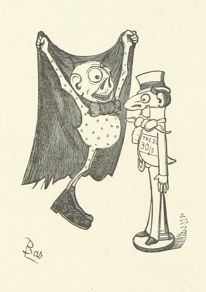 An illustration from Fifty “Bab” Ballads ... [Selected from “Bab Ballads” and “More Bab Ballads.”] With illustrations by the author, 1881, leaf 86