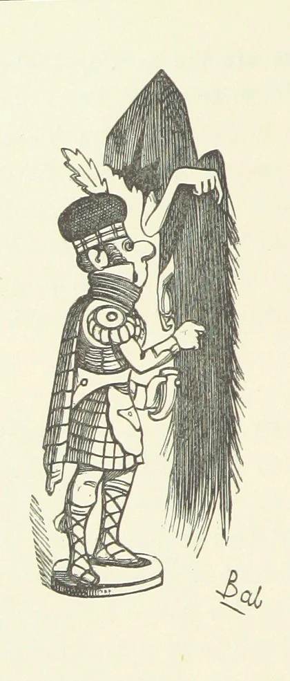An illustration from Fifty “Bab” Ballads ... [Selected from “Bab Ballads” and “More Bab Ballads.”] With illustrations by the author, 1881, leaf 88