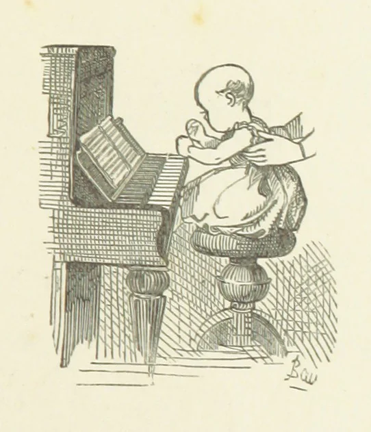 An illustration from Fifty “Bab” Ballads ... [Selected from “Bab Ballads” and “More Bab Ballads.”] With illustrations by the author, 1881, leaf 9