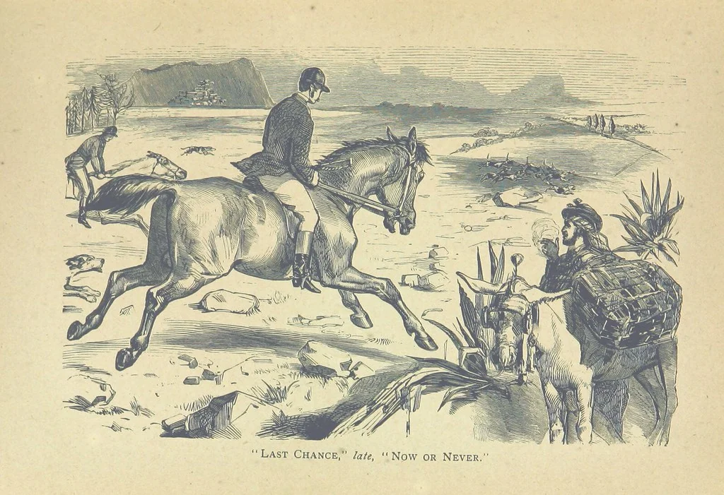 An illustration from Adventures in Many Lands ... with illustrations by S. P. Hall, 1879, leaf 47