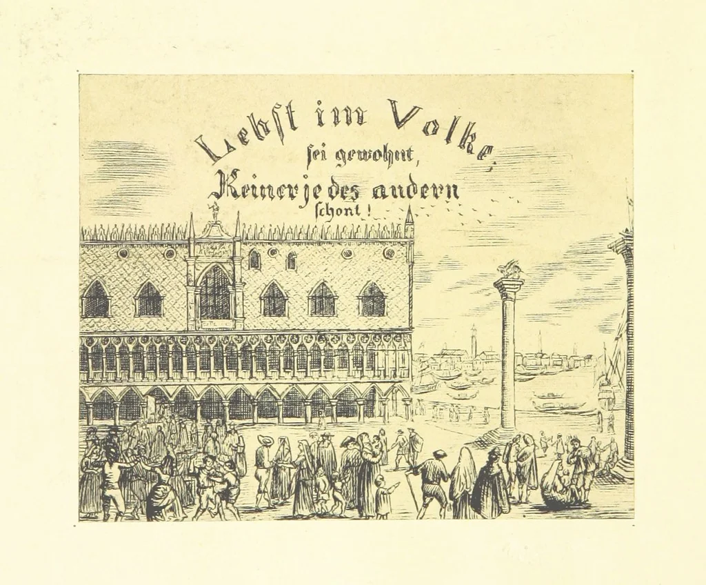 An illustration from Goethe's Italienische Reise. Mit 318 Illustrationen ... von J. von Kahle. Eingeleitet von ... H. Düntzer, 1885, leaf 106