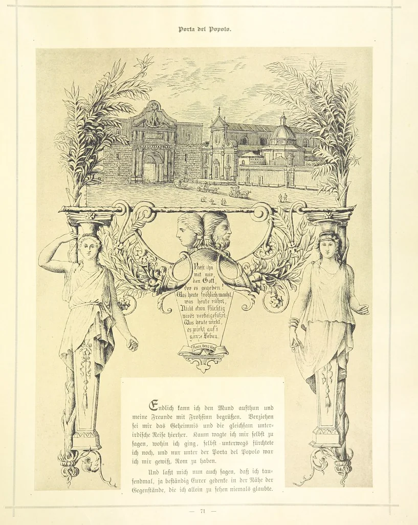 An illustration from Goethe's Italienische Reise. Mit 318 Illustrationen ... von J. von Kahle. Eingeleitet von ... H. Düntzer, 1885, leaf 147