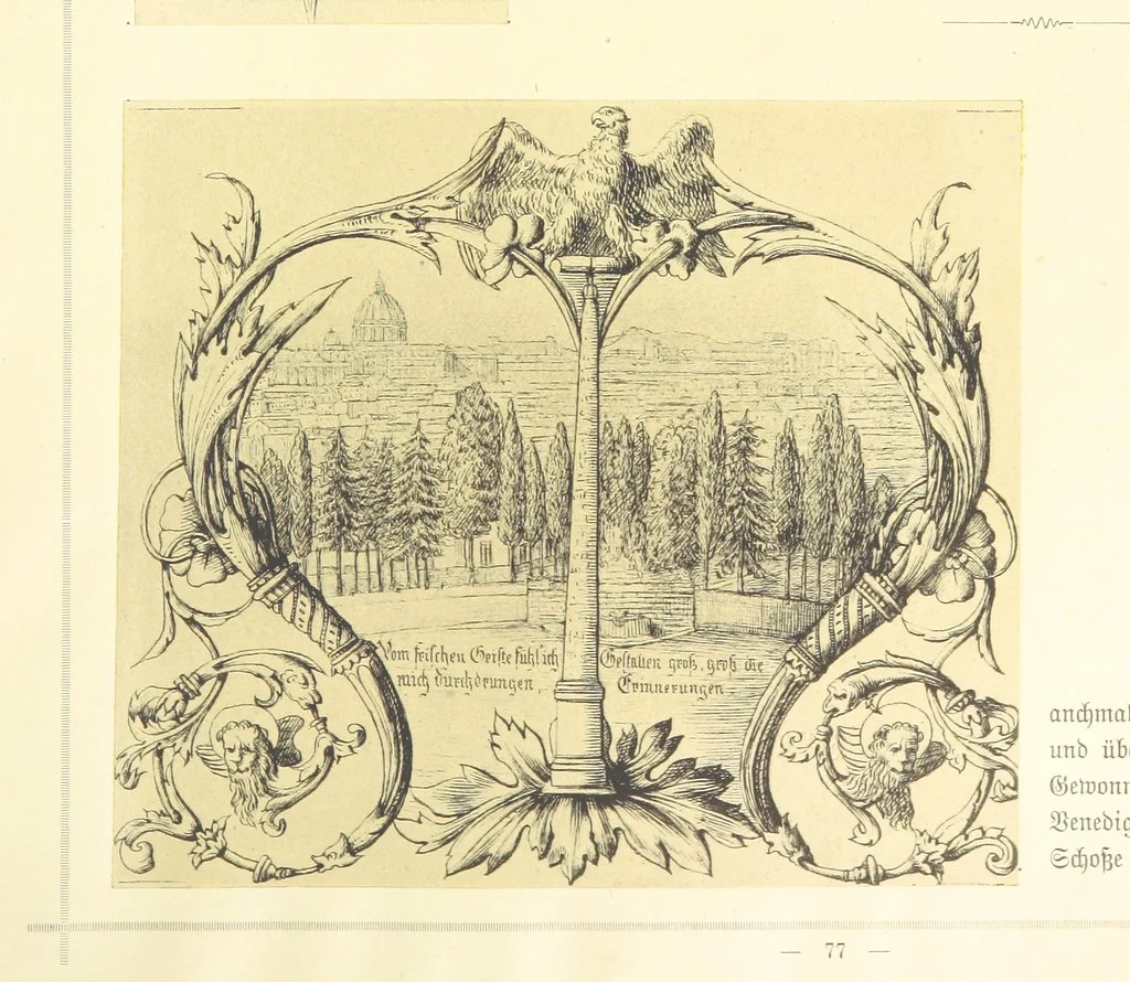An illustration from Goethe's Italienische Reise. Mit 318 Illustrationen ... von J. von Kahle. Eingeleitet von ... H. Düntzer, 1885, leaf 159