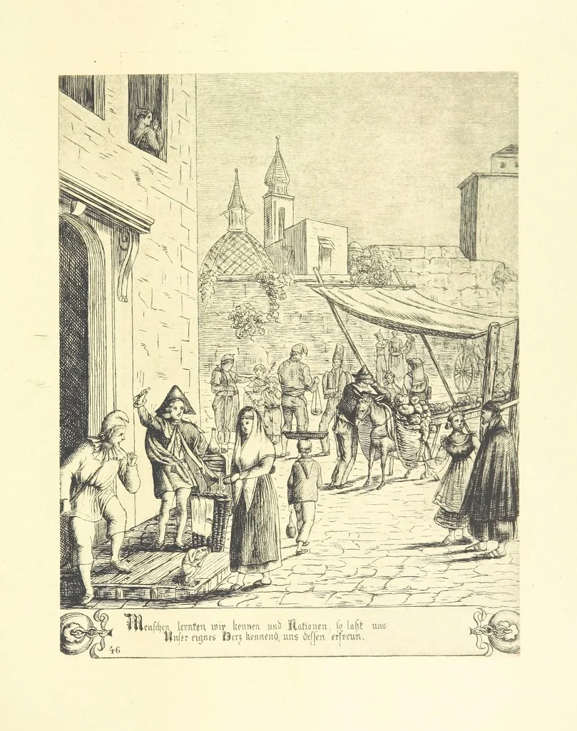 An illustration from Goethe's Italienische Reise. Mit 318 Illustrationen ... von J. von Kahle. Eingeleitet von ... H. Düntzer, 1885, leaf 259