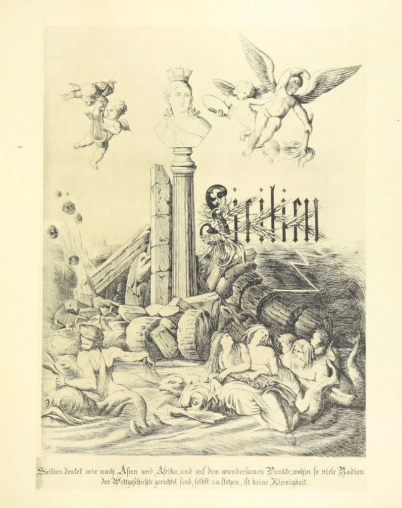 An illustration from Goethe's Italienische Reise. Mit 318 Illustrationen ... von J. von Kahle. Eingeleitet von ... H. Düntzer, 1885, leaf 273