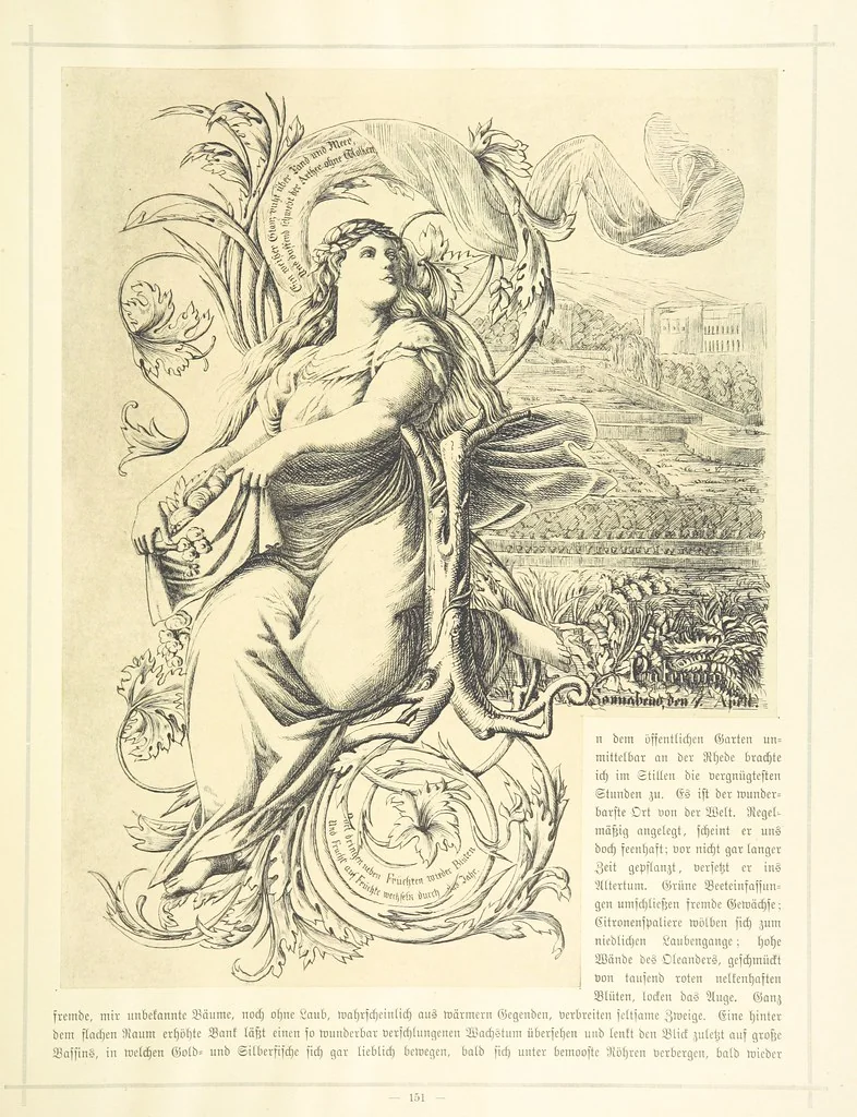 An illustration from Goethe's Italienische Reise. Mit 318 Illustrationen ... von J. von Kahle. Eingeleitet von ... H. Düntzer, 1885, leaf 287