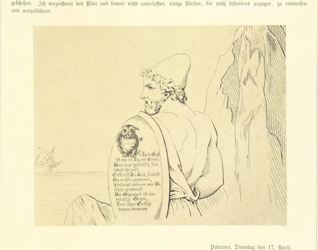 An illustration from Goethe's Italienische Reise. Mit 318 Illustrationen ... von J. von Kahle. Eingeleitet von ... H. Düntzer, 1885, leaf 305