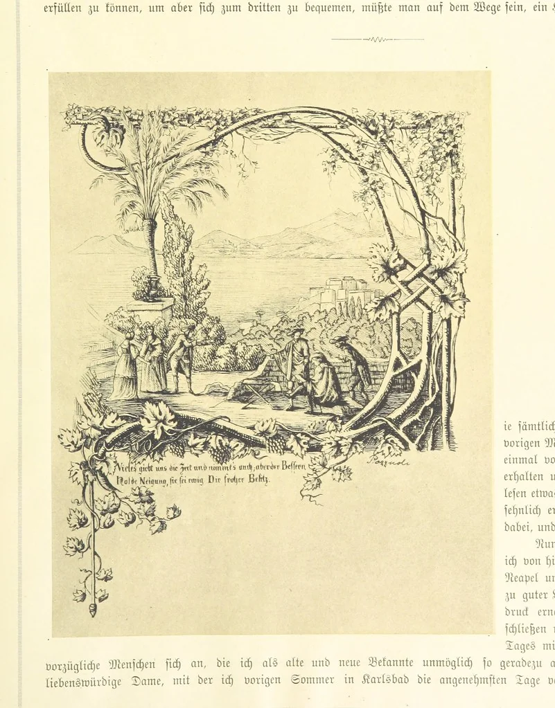 An illustration from Goethe's Italienische Reise. Mit 318 Illustrationen ... von J. von Kahle. Eingeleitet von ... H. Düntzer, 1885, leaf 357
