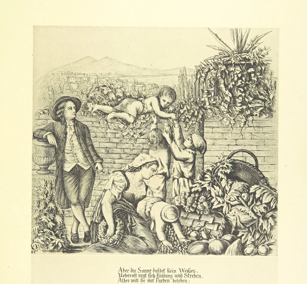 An illustration from Goethe's Italienische Reise. Mit 318 Illustrationen ... von J. von Kahle. Eingeleitet von ... H. Düntzer, 1885, leaf 365