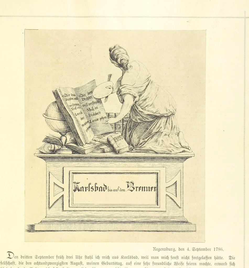 An illustration from Goethe's Italienische Reise. Mit 318 Illustrationen ... von J. von Kahle. Eingeleitet von ... H. Düntzer, 1885, leaf 45