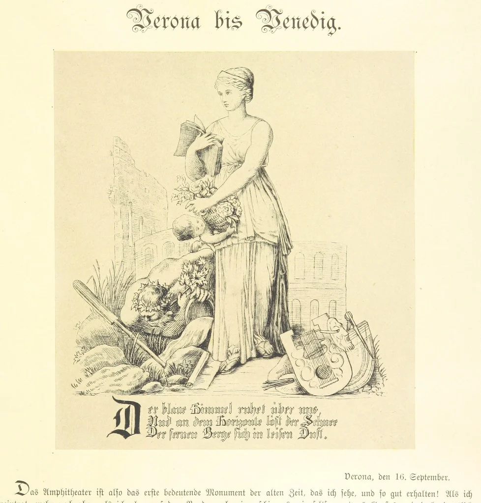 An illustration from Goethe's Italienische Reise. Mit 318 Illustrationen ... von J. von Kahle. Eingeleitet von ... H. Düntzer, 1885, leaf 65