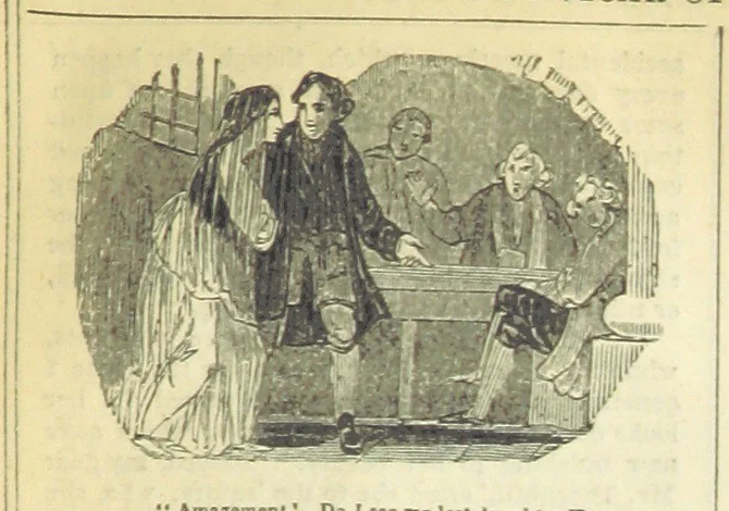 An illustration from The miscellaneous works of Oliver Goldsmith, M.B. With a brief memoir of the author, etc, 1841, leaf 197