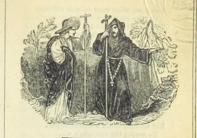 An illustration from The miscellaneous works of Oliver Goldsmith, M.B. With a brief memoir of the author, etc, 1841, leaf 213