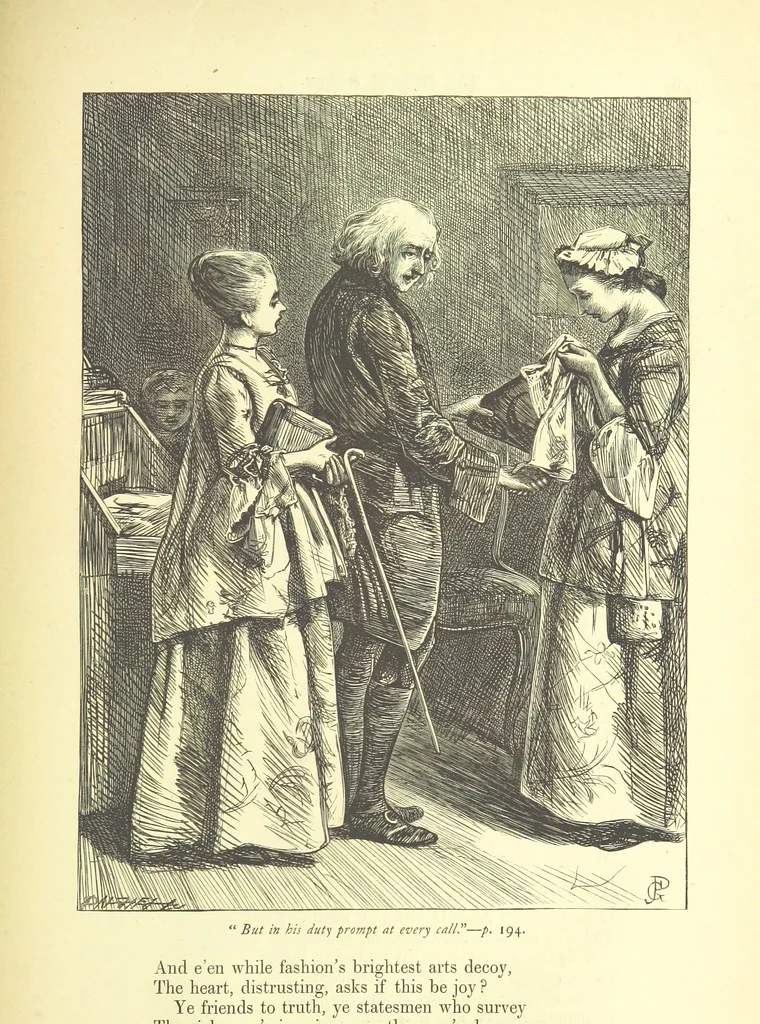 An illustration from Dalziels' Illustrated Goldsmith ... With one hundred pictures drawn by G. J. Pinwell, engraved by the brothers Dalziel, 1865, leaf 221