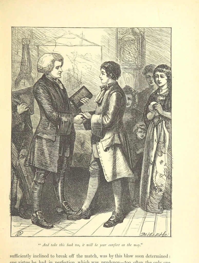 An illustration from Dalziels' Illustrated Goldsmith ... With one hundred pictures drawn by G. J. Pinwell, engraved by the brothers Dalziel, 1865, leaf 33