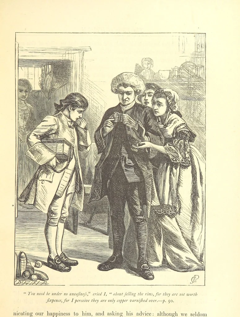 An illustration from Dalziels' Illustrated Goldsmith ... With one hundred pictures drawn by G. J. Pinwell, engraved by the brothers Dalziel, 1865, leaf 73