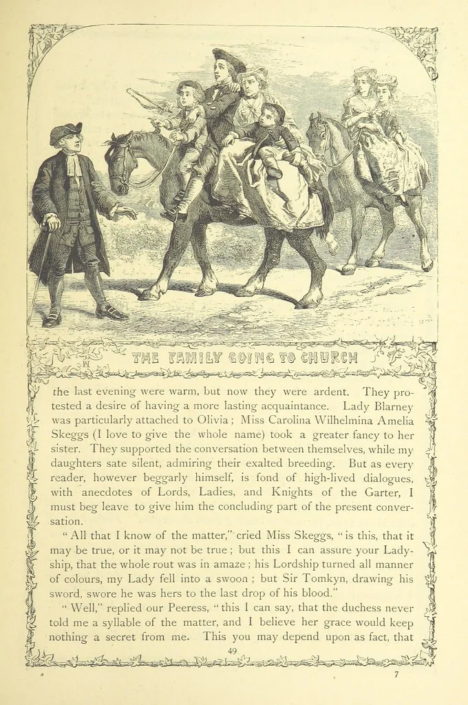 An illustration from The works of Oliver Goldsmith ... With introductions, notes, and a life of Oliver Goldsmith, by John Francis Waller, 1871, leaf 101