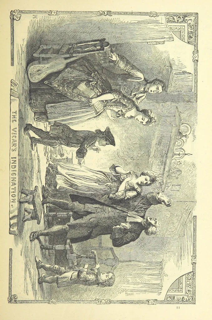 An illustration from The works of Oliver Goldsmith ... With introductions, notes, and a life of Oliver Goldsmith, by John Francis Waller, 1871, leaf 133