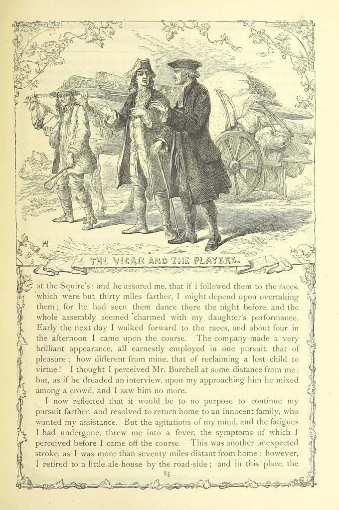 An illustration from The works of Oliver Goldsmith ... With introductions, notes, and a life of Oliver Goldsmith, by John Francis Waller, 1871, leaf 137