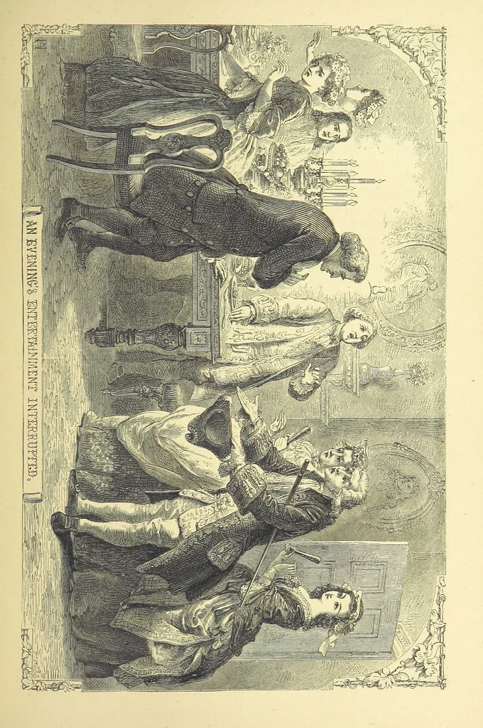 An illustration from The works of Oliver Goldsmith ... With introductions, notes, and a life of Oliver Goldsmith, by John Francis Waller, 1871, leaf 145