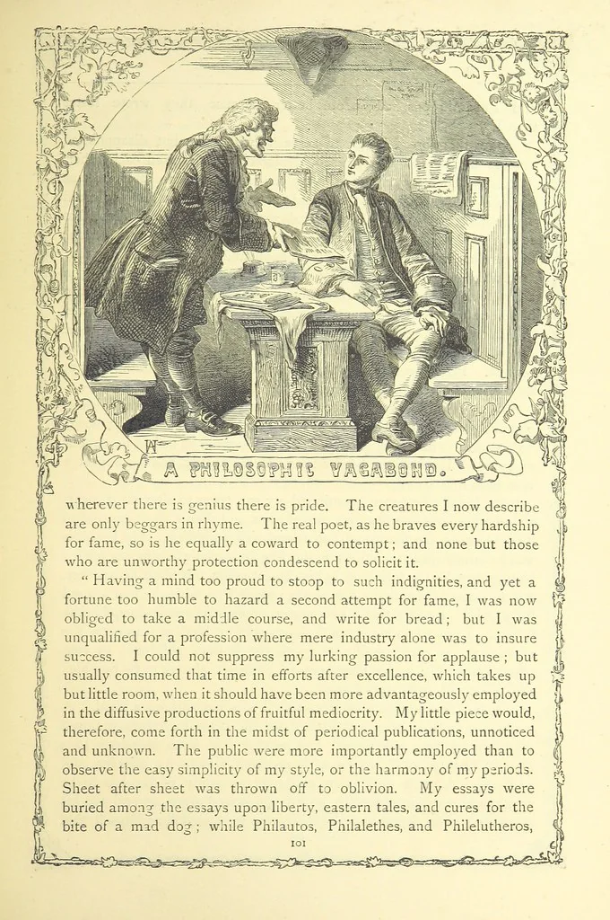 An illustration from The works of Oliver Goldsmith ... With introductions, notes, and a life of Oliver Goldsmith, by John Francis Waller, 1871, leaf 153