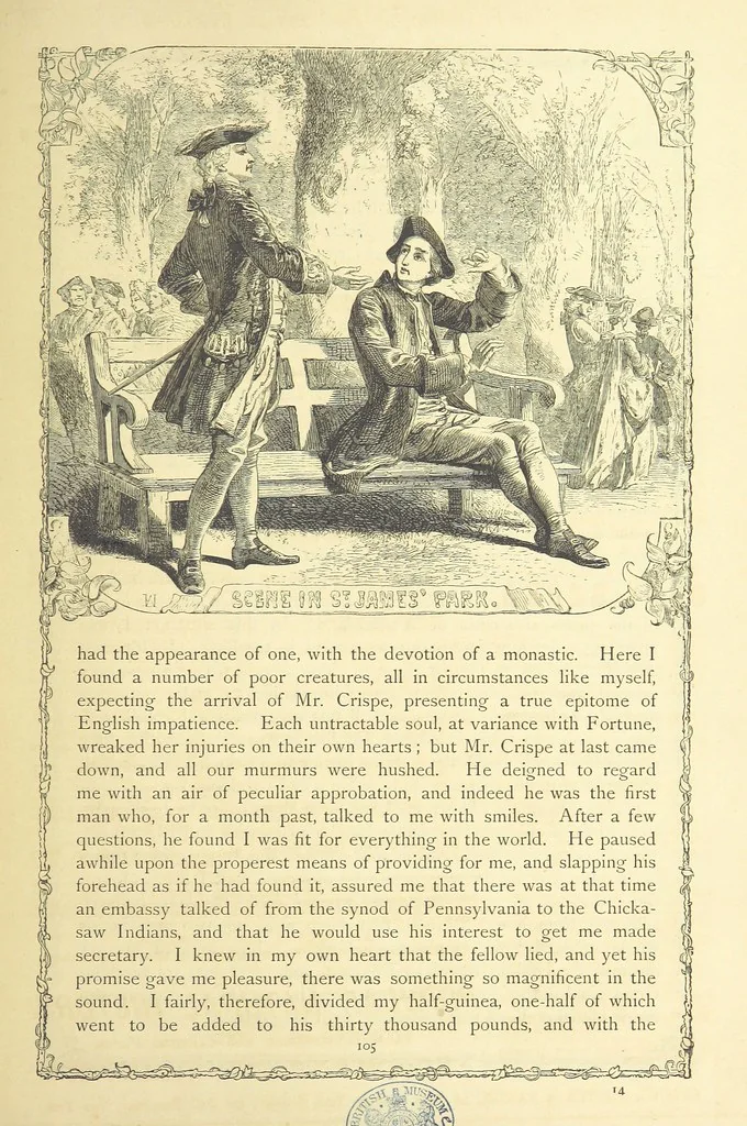An illustration from The works of Oliver Goldsmith ... With introductions, notes, and a life of Oliver Goldsmith, by John Francis Waller, 1871, leaf 157
