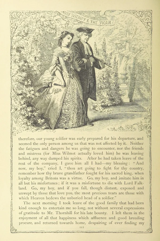 An illustration from The works of Oliver Goldsmith ... With introductions, notes, and a life of Oliver Goldsmith, by John Francis Waller, 1871, leaf 164