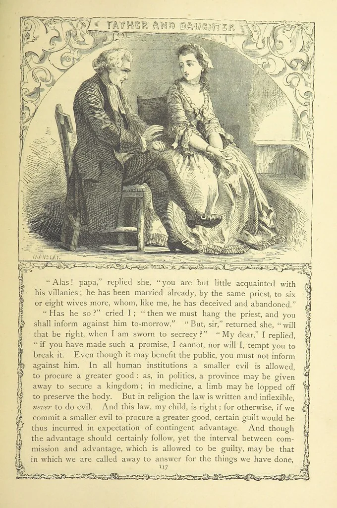 An illustration from The works of Oliver Goldsmith ... With introductions, notes, and a life of Oliver Goldsmith, by John Francis Waller, 1871, leaf 169