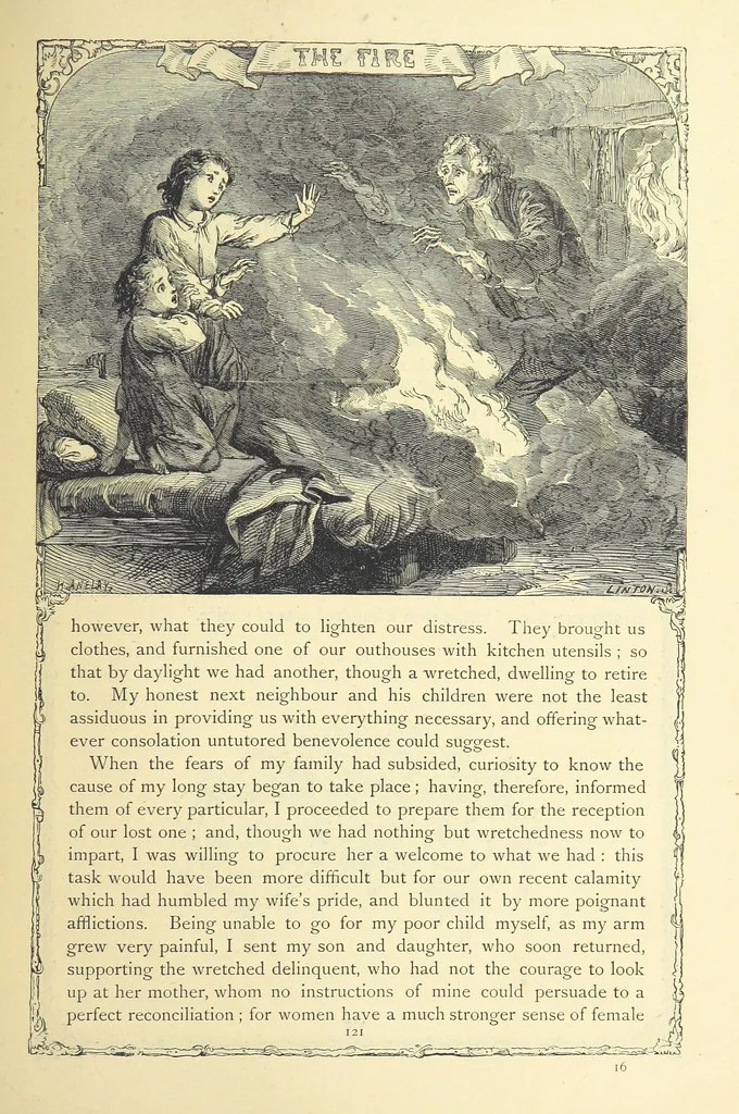 An illustration from The works of Oliver Goldsmith ... With introductions, notes, and a life of Oliver Goldsmith, by John Francis Waller, 1871, leaf 173