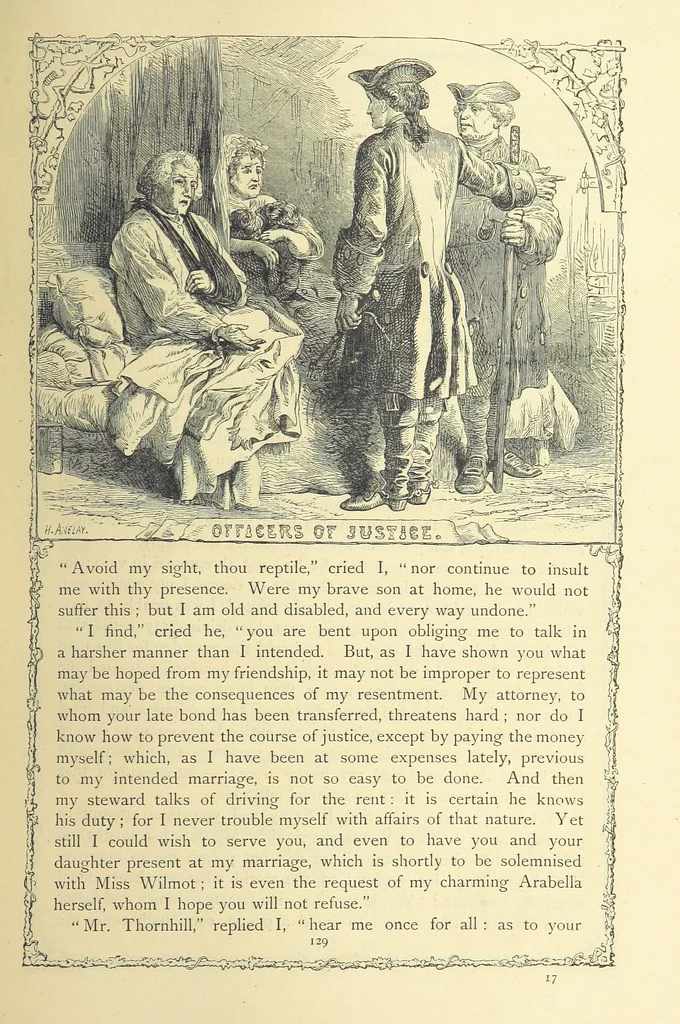 An illustration from The works of Oliver Goldsmith ... With introductions, notes, and a life of Oliver Goldsmith, by John Francis Waller, 1871, leaf 181
