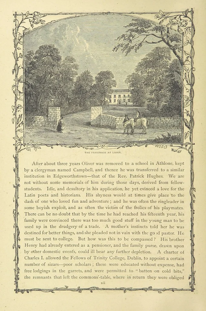 An illustration from The works of Oliver Goldsmith ... With introductions, notes, and a life of Oliver Goldsmith, by John Francis Waller, 1871, leaf 20