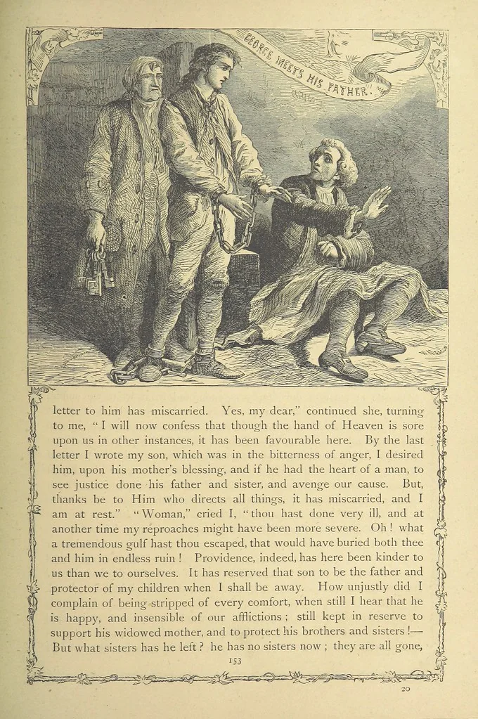 An illustration from The works of Oliver Goldsmith ... With introductions, notes, and a life of Oliver Goldsmith, by John Francis Waller, 1871, leaf 205