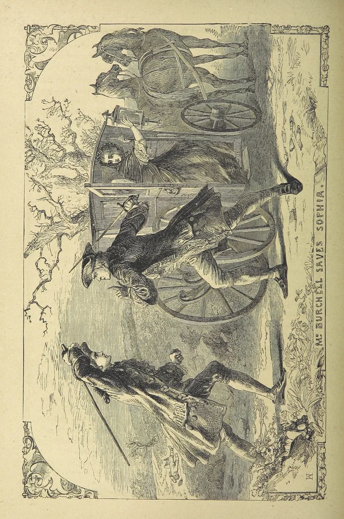 An illustration from The works of Oliver Goldsmith ... With introductions, notes, and a life of Oliver Goldsmith, by John Francis Waller, 1871, leaf 216