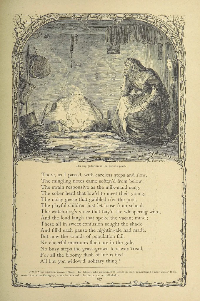 An illustration from The works of Oliver Goldsmith ... With introductions, notes, and a life of Oliver Goldsmith, by John Francis Waller, 1871, leaf 249