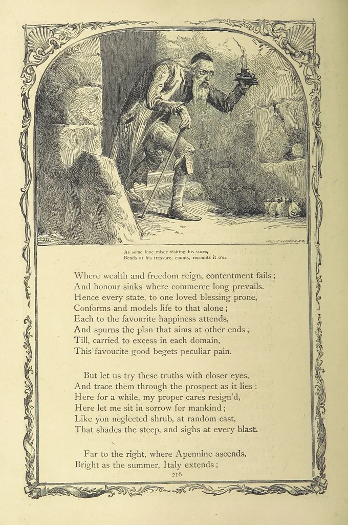 An illustration from The works of Oliver Goldsmith ... With introductions, notes, and a life of Oliver Goldsmith, by John Francis Waller, 1871, leaf 268
