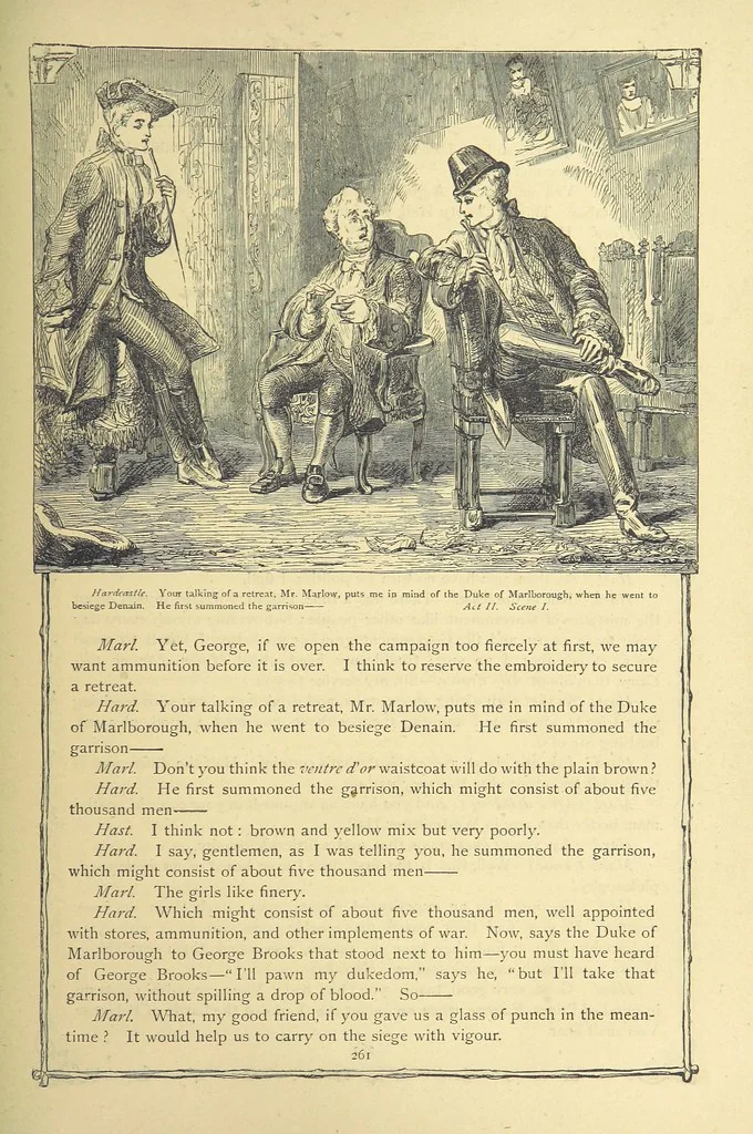 An illustration from The works of Oliver Goldsmith ... With introductions, notes, and a life of Oliver Goldsmith, by John Francis Waller, 1871, leaf 313
